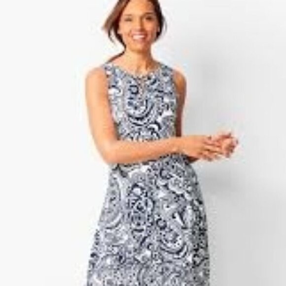 Women's Talbots Paisley Knit Jersey Maxi Dress - Picture 1 of 4